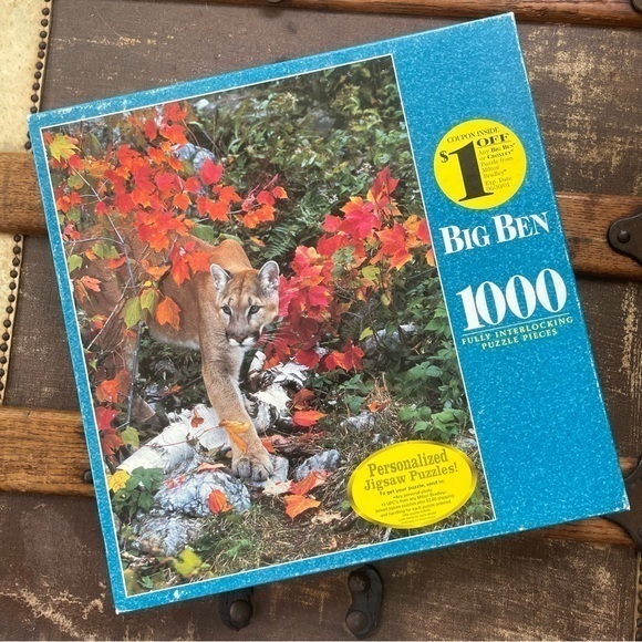 2/$29 Nature Puzzle 1000 Piece Big Ben Fall Cougar 20”x26” Age 12+ Unopened - Picture 1 of 8
